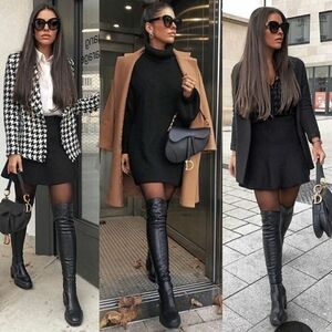 Motorcycle Black Baddie Sexy Hot Biker Punk Rider Grunge Over Knee Boot New
